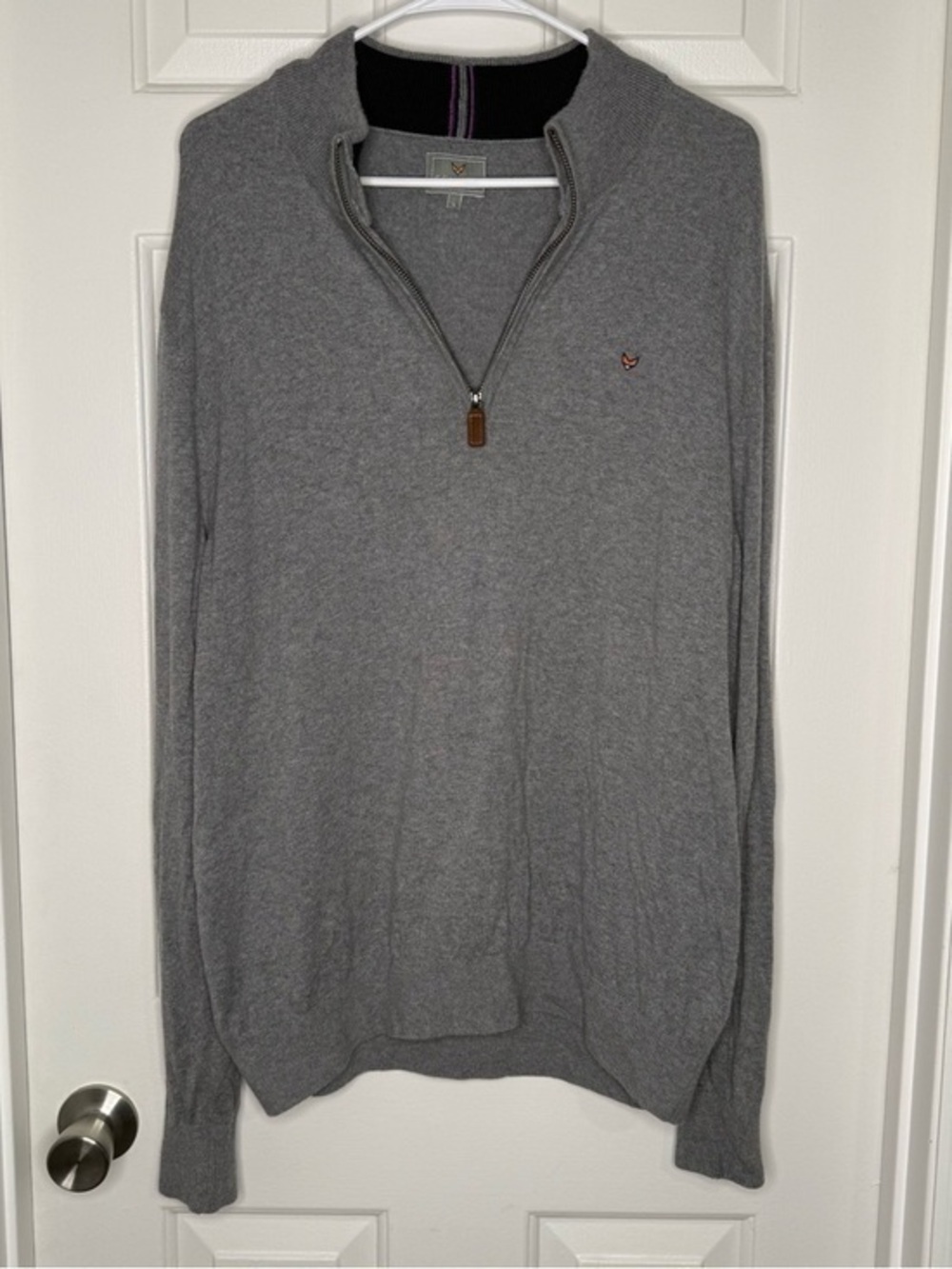 Fennec Cashmere Blend Men's Quarter-Zip Sweater - Gray